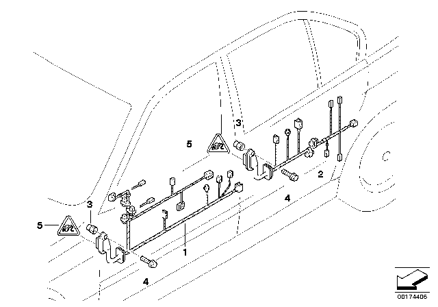 2000 BMW 750iL Door Cable Harness Diagram