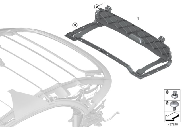 2020 BMW M8 FOLDING TOP COMPARTMENT Diagram for 51177440488