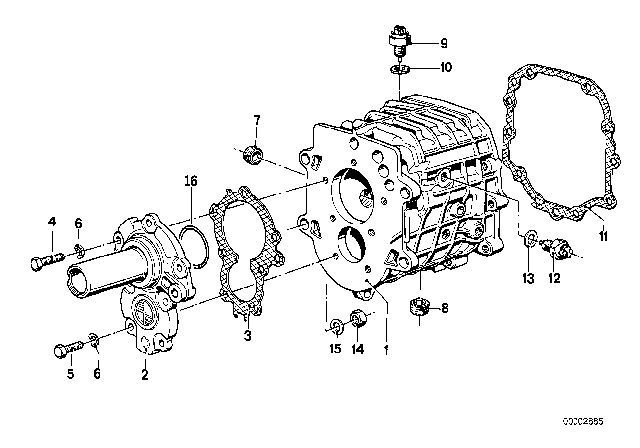 1982 BMW 733i Housing & Attaching Parts (Getrag 262) Diagram