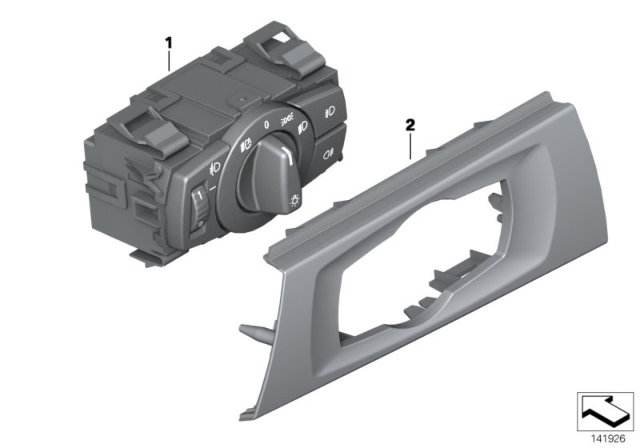 2008 BMW 335i Headlight Switch Diagram for 61319169410