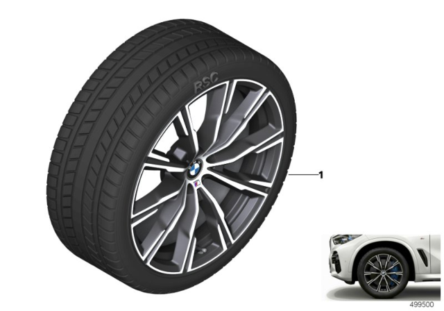2020 BMW X5 Winter Wheel With Tire M Star Spoke Diagram 1