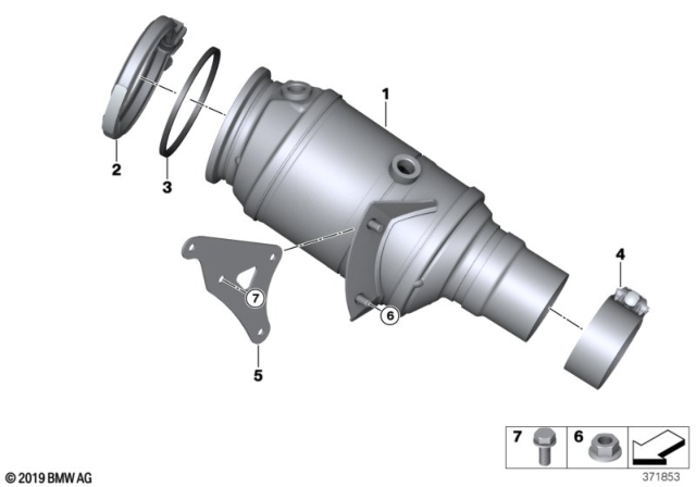 2015 BMW i8 Engine - Compartment Catalytic Converter Diagram