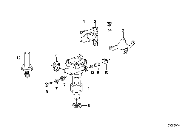 1988 BMW M5 Holder Diagram for 64111380579