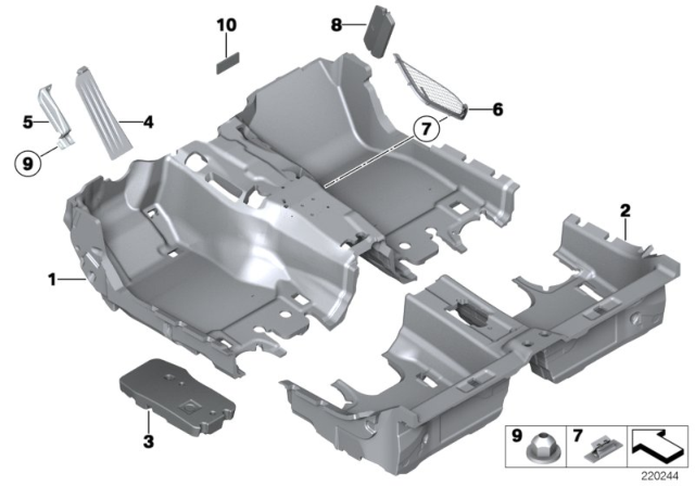 2018 BMW 650i Floor Covering Diagram