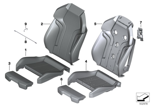 2020 BMW X4 M SPORTS SEAT COVER LEATHER Diagram for 52108067161