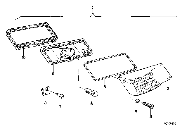 1981 BMW 528i Side Marker Light Diagram 1