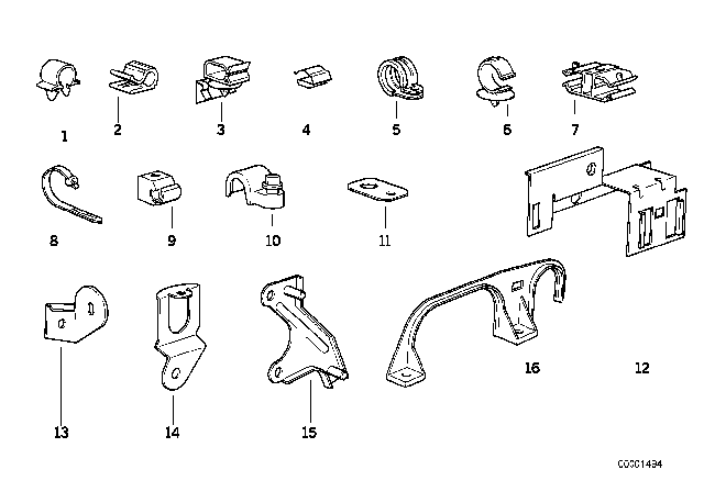 1995 BMW 540i Diagnosis Plug Bracket Diagram for 12521736770