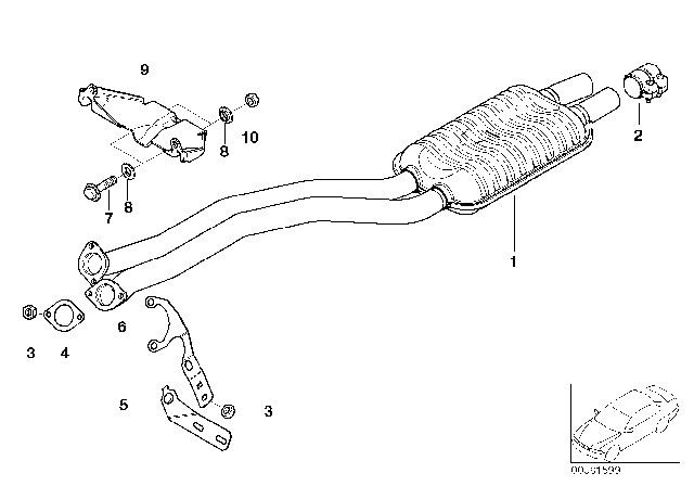 2002 BMW 525i Front Silencer Diagram