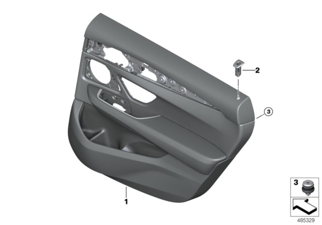 DOOR TRIM PANEL, REAR, LEFT Diagram for 51427952453