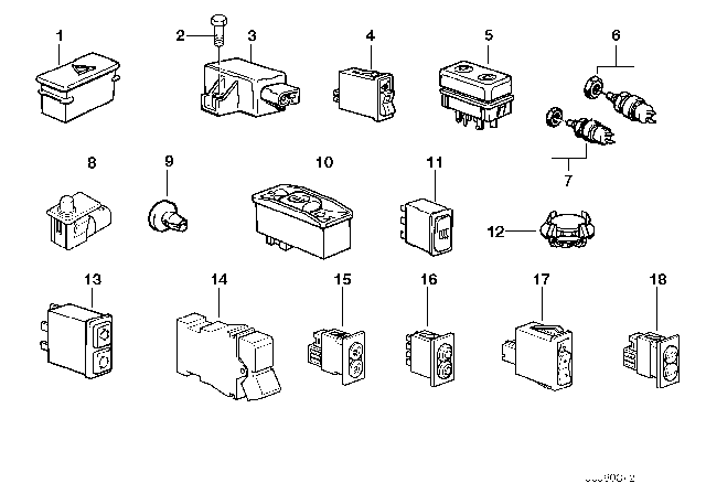 1996 BMW Z3 Switch Diagram for 61318352229