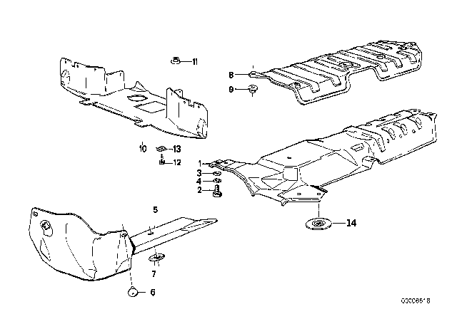 1987 BMW 325e Heat Insulation Diagram