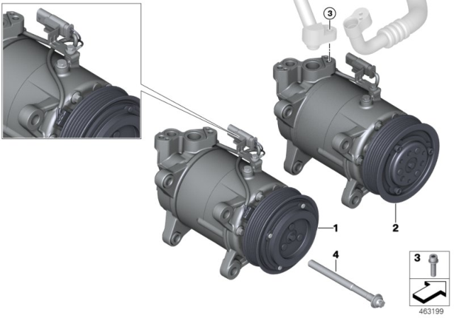 2020 BMW Z4 Air Conditioning Compressor With Magnetic Coupling Diagram for 64526994082