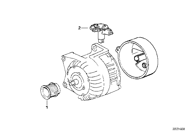 1997 BMW Z3 Exchange Alternator Diagram for 12311432983