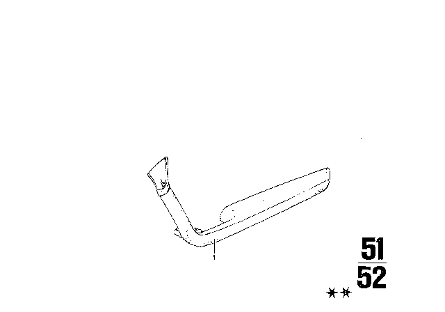 1972 BMW Bavaria Armrest, Front Diagram 1