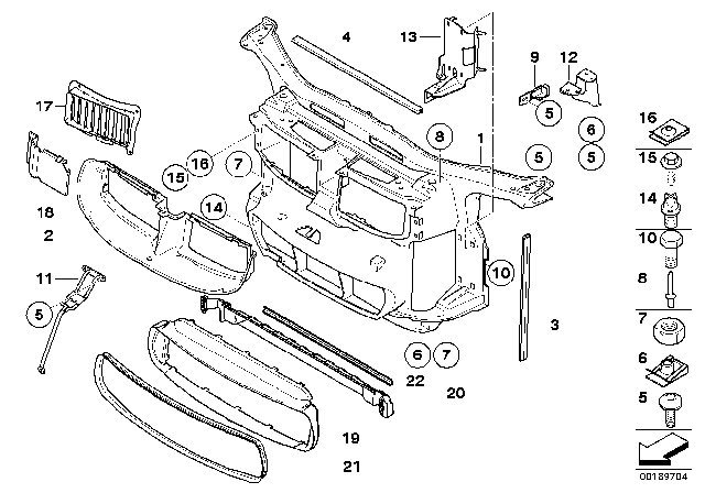 2010 BMW 328i Front Panel / Body Parts, Engine Compartment Diagram