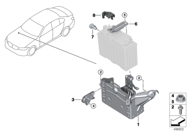 2020 BMW M340i BATTERY TRAY PLUS DUAL STORA Diagram for 61216832935