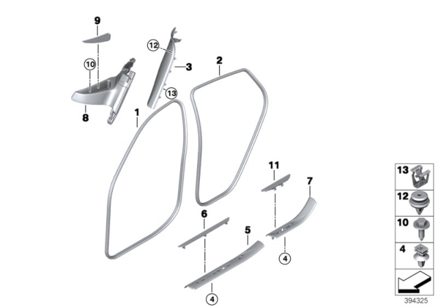 2015 BMW X6 Mucket / Trim, Entrance Diagram