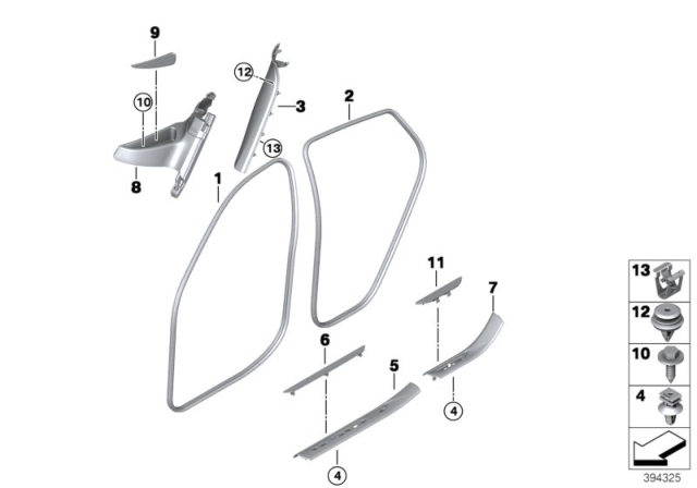 2015 BMW X6 M Mucket / Trim, Entrance Diagram