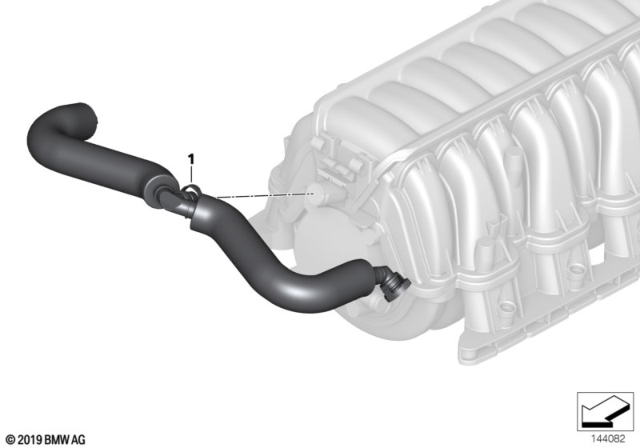 2010 BMW 650i Vent Pipe Diagram for 11617540610