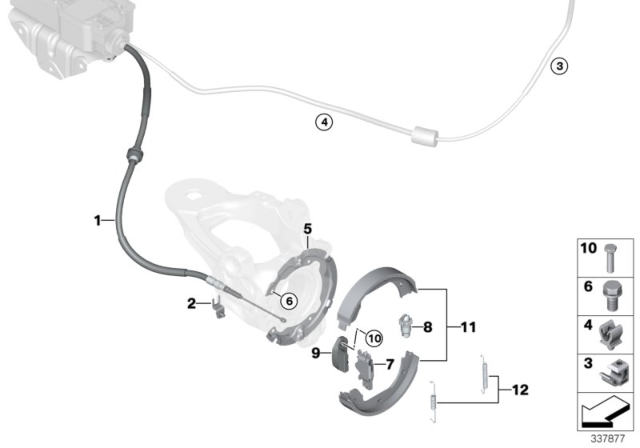 2013 BMW X6 Parking Brake / Brake Shoes Diagram