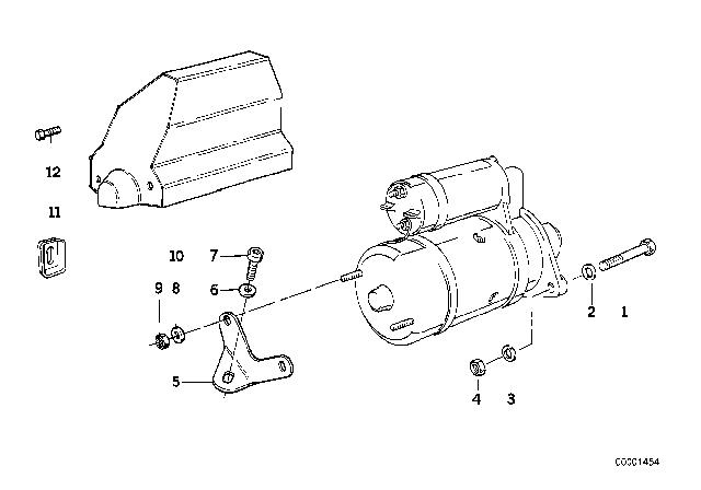 1997 BMW 750iL Starter Mounting Parts Diagram