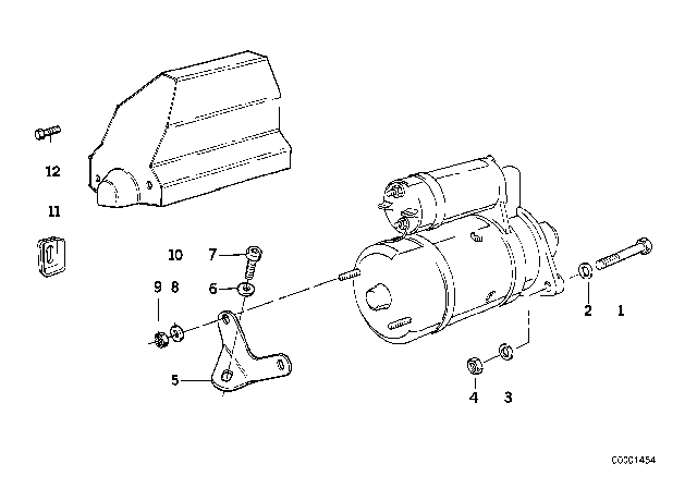 1995 BMW 850CSi Starter Mounting Parts Diagram