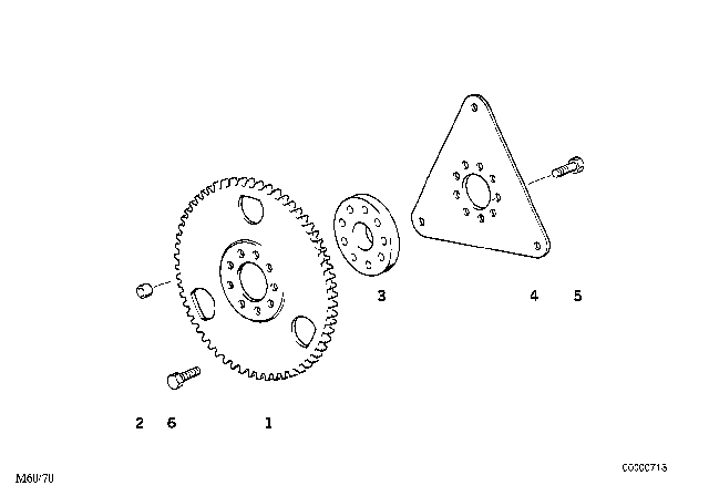 1990 BMW 750iL Flywheel Diagram for 11221715646