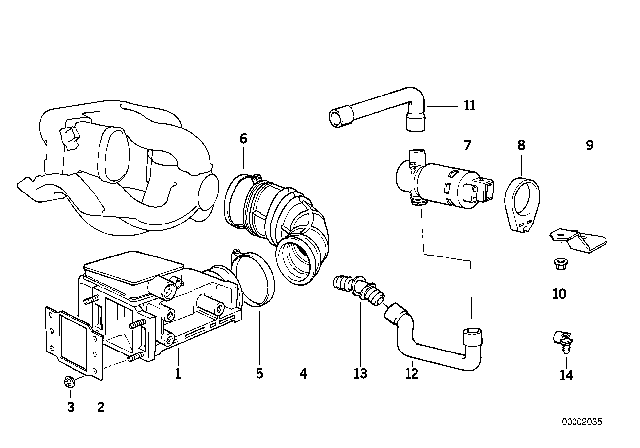 1995 BMW 318ti Volume Air Flow Sensor Diagram