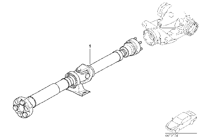 2004 BMW 645Ci Automatic Gearbox Drive Shaft Diagram for 26107523625