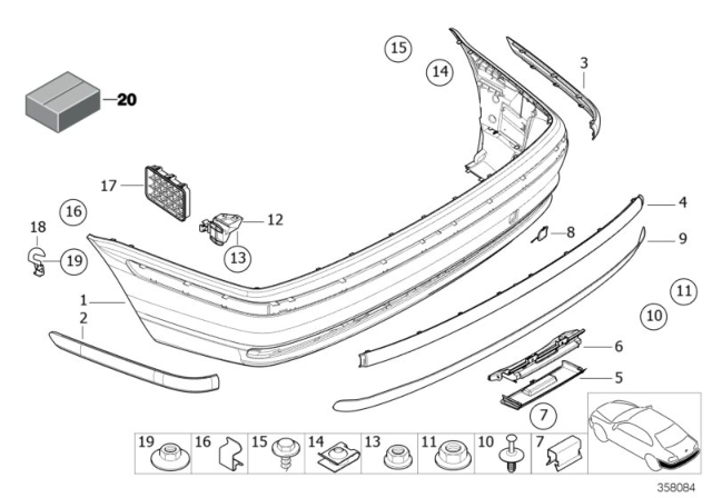 2003 BMW 325i Trim Panel, Rear Diagram 1