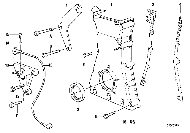 1990 BMW 535i Timing Case Diagram 1