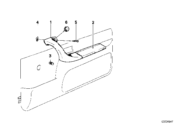 1985 BMW 635CSi Armrest, Front Diagram