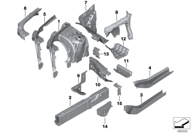 2019 BMW X5 Wheelhouse / Engine Support Diagram