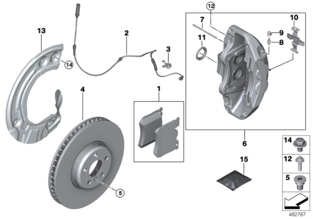 2020 BMW X2 Front Wheel Brake Diagram 2