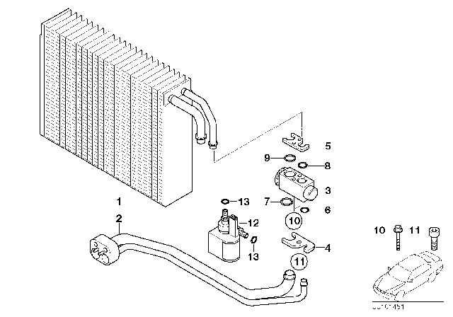 2002 BMW 745Li Evaporator / Expansion Valve Diagram