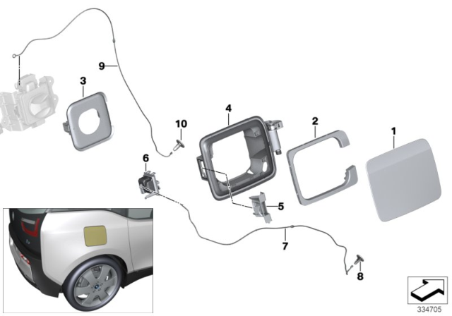2015 BMW i3 Charging Flap Diagram