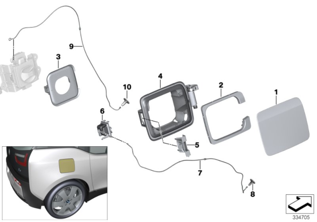 2017 BMW i3 TRIM COVER FOR CHARGING SOCK Diagram for 51177335773