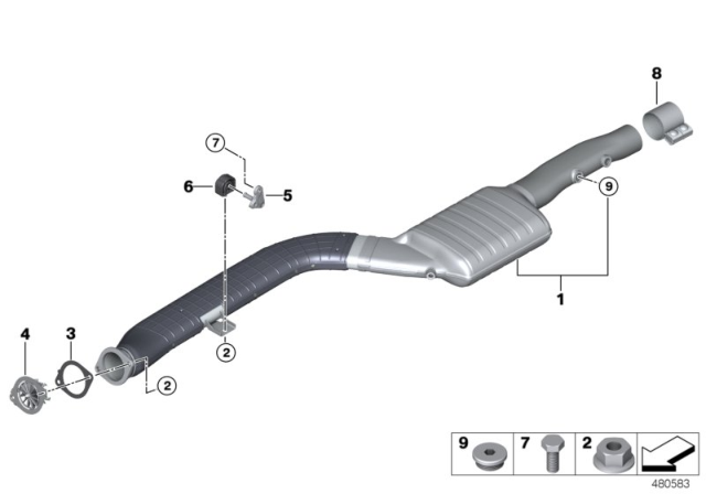 2018 BMW 540d xDrive Exchange Scr Catalytic Converter Diagram for 18308588098