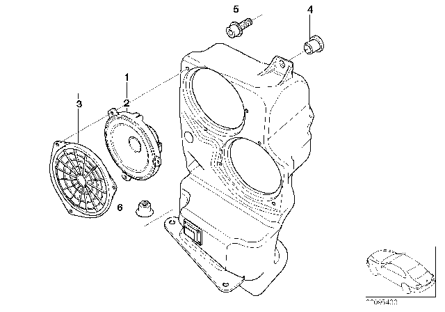 2006 BMW X5 Loudspeaker Diagram for 65136904240