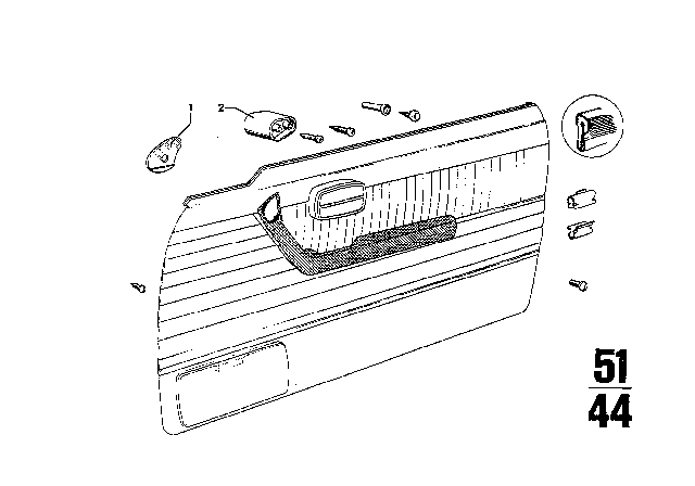 1971 BMW 2800CS Armrest - Single Parts Diagram 2