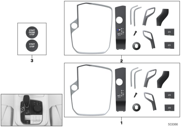 2020 BMW 840i xDrive Repair Kit Trims Control Panel Diagram