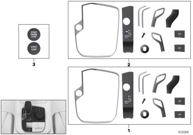 2020 BMW M850i xDrive Repair Kit Trims Control Panel Diagram