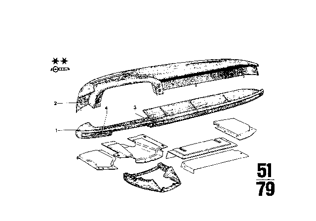 1973 BMW 2002 Dashboard Support Diagram 5