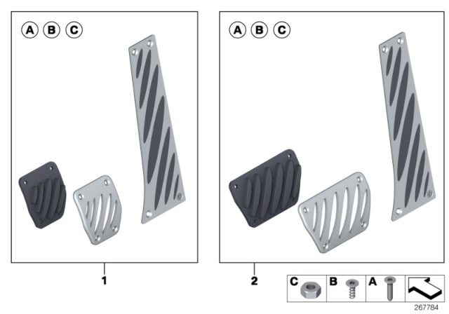 2011 BMW X5 BMW Performance Aluminum Pedals Diagram