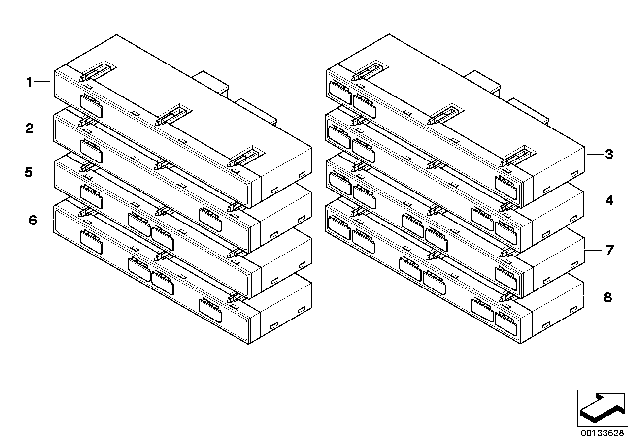 2004 BMW 645Ci Switch Unit, Centre Console Diagram 1