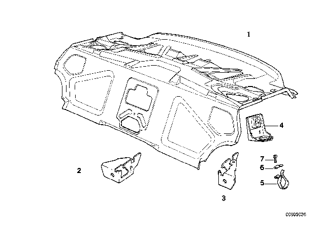 1994 BMW 850CSi Partition Trunk Diagram