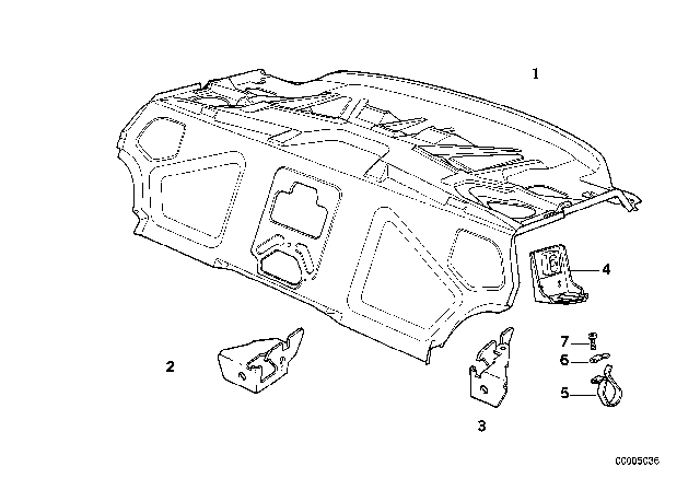 1995 BMW 850CSi Partition Trunk Diagram