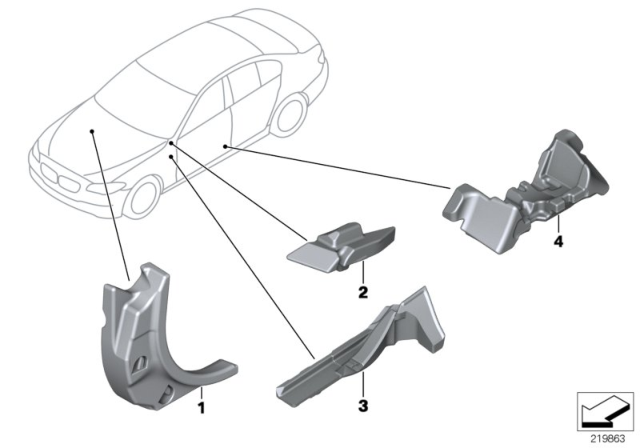 2011 BMW 535i Sound Insulation Diagram 1