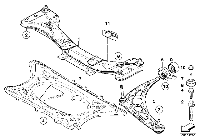 2006 BMW Z4 M Front Axle Support Diagram for 31117838589
