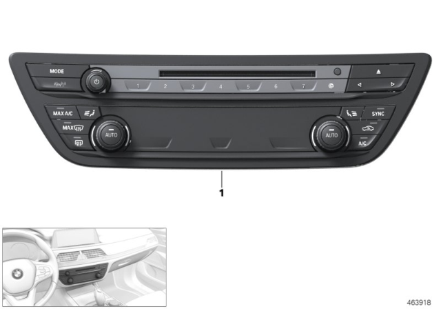 2019 BMW Alpina B7 Radio And A/C Control Panel Diagram